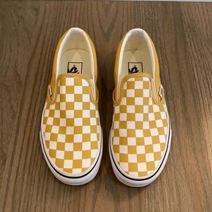 Yellow Checkered Vans Women’s Size 7